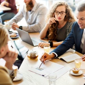 Business Team Meeting Strategy Marketing Cafe Concept Business Team Meeting Strategy Marketing Cafe Concept