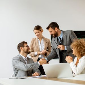 Multiethnic young business people working together in the office Group of multiethnic young business people working together in the office